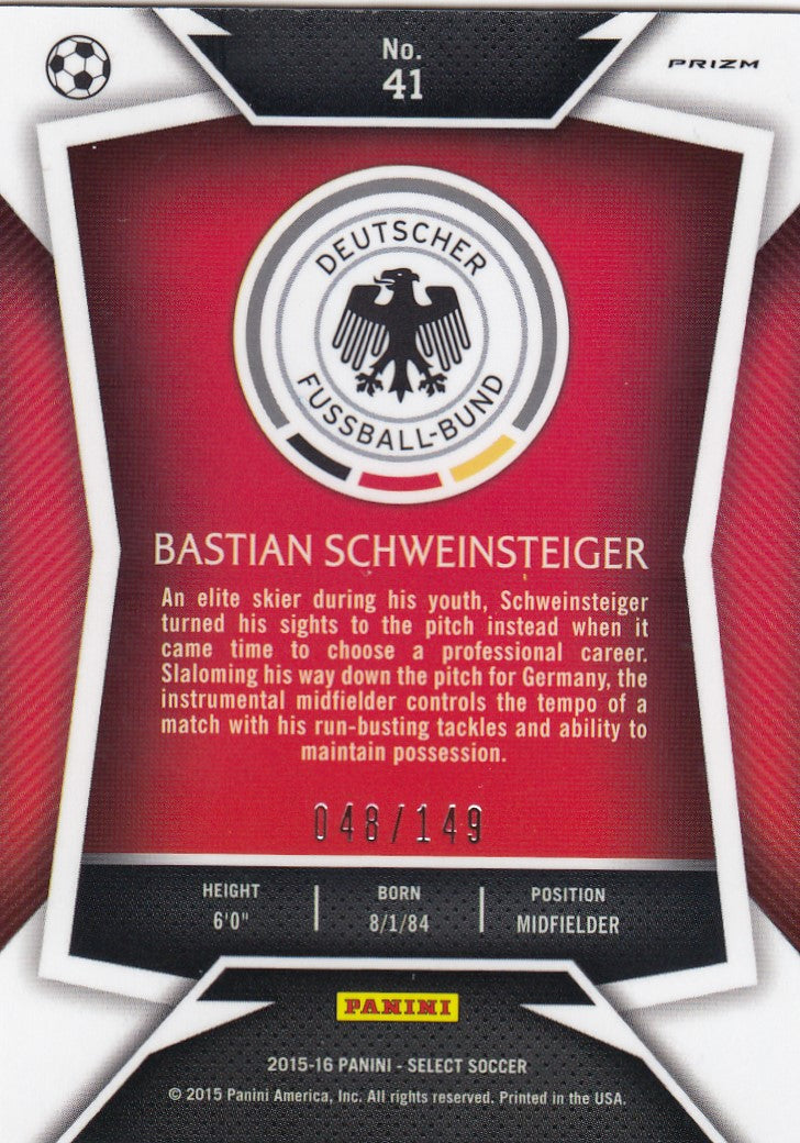 041. BASTIAN SCHWEINSTEIGER - GERMANY - ORANGE PRIZM - #149