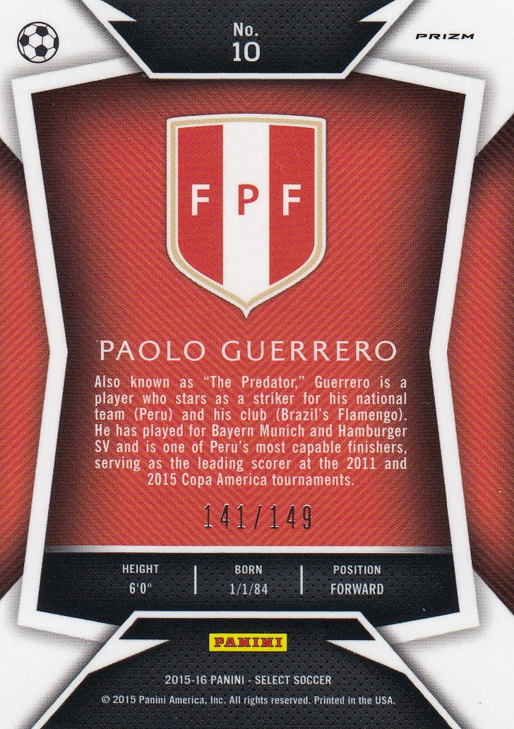 010. PAOLO GUERRERO - PERU - ORANGE PRIZM - #149