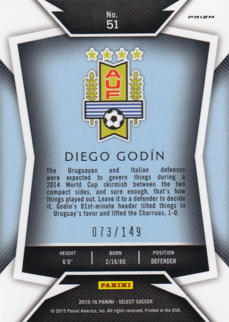 051. DIEGO GODÌN - URUGUAY - ORANGE PRIZM - #149 (2)