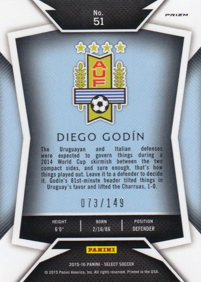 051. DIEGO GODÌN - URUGUAY - ORANGE PRIZM - #149 (2)