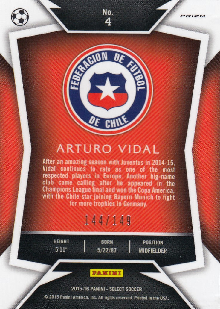 004. ARTURO VIDAL - CHILE - ORANGE PRIZM - #149