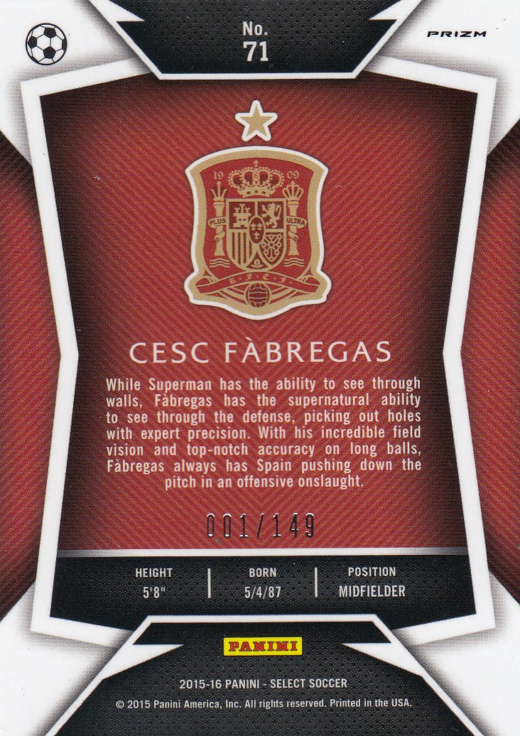 071. CESC FÀBREGAS - SPAIN - ORANGE PRIZM - #149