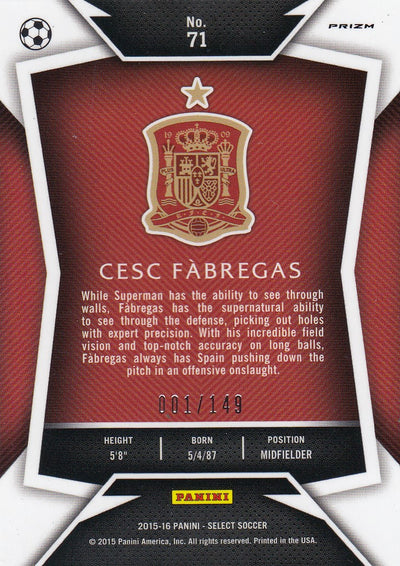 071. CESC FÀBREGAS - SPAIN - ORANGE PRIZM - #149