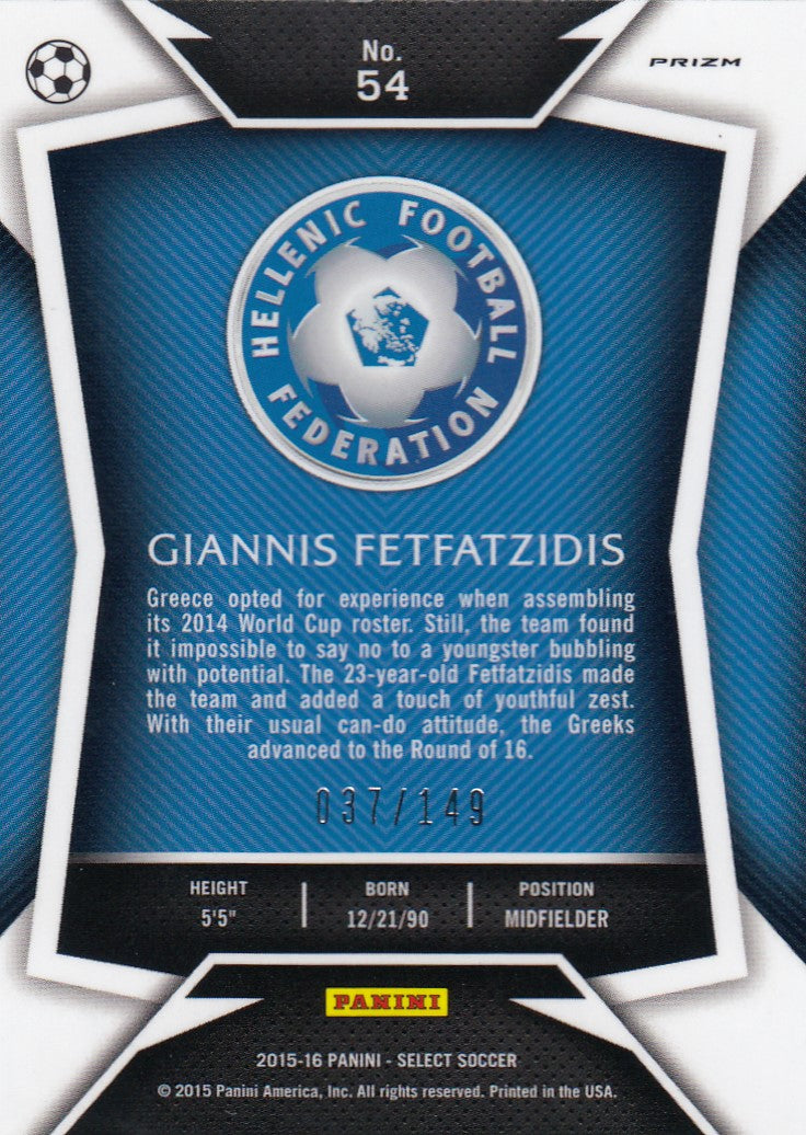 054. GIANNIS FETFATZIDIS - HELLAS - ORANGE PRIZM - VERSON 1 - #149