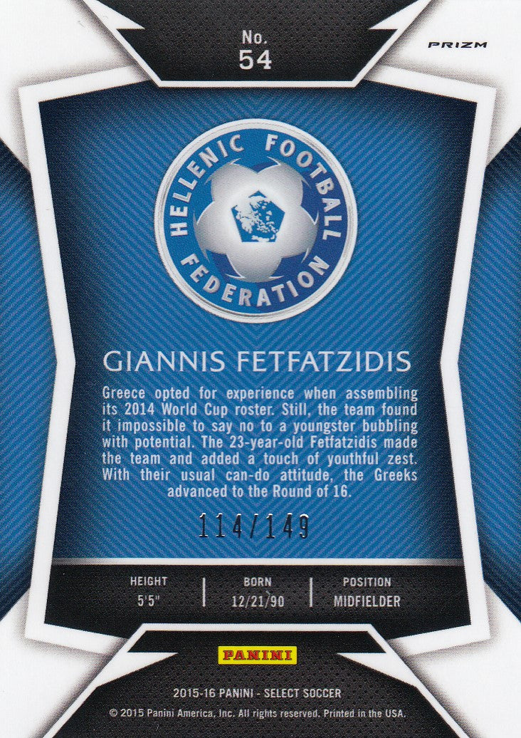 054. GIANNIS FETFATZIDIS - HELLAS - ORANGE PRIZM - VERSON 2 - #149