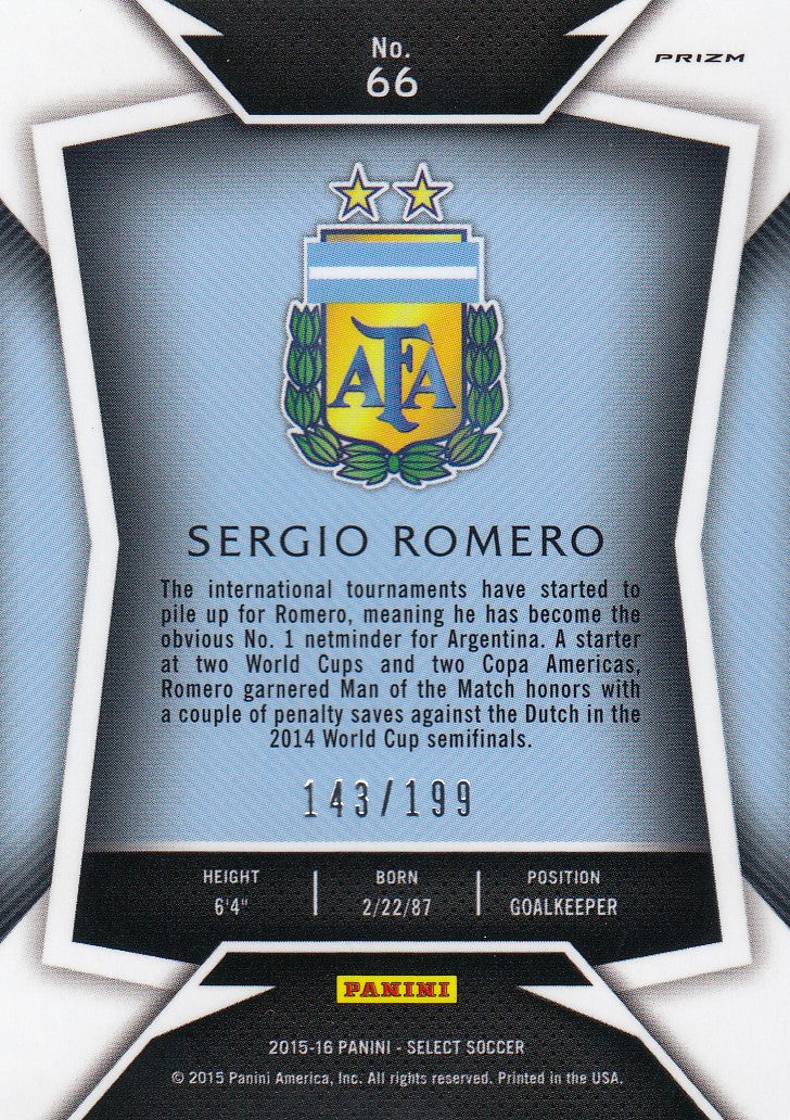 066. SERGIO ROMERO - ARGENTINA - RED PRIZM - #199 (2)