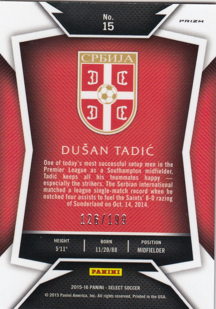 015. DUSAN TADIC - SERBIA - RED PRIZM - VERSON 1 - #199 (2)