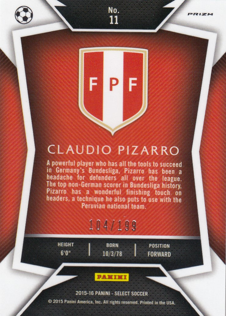 011. CLAUDIO PIZARRO - PERU - RED PRIZM - #199