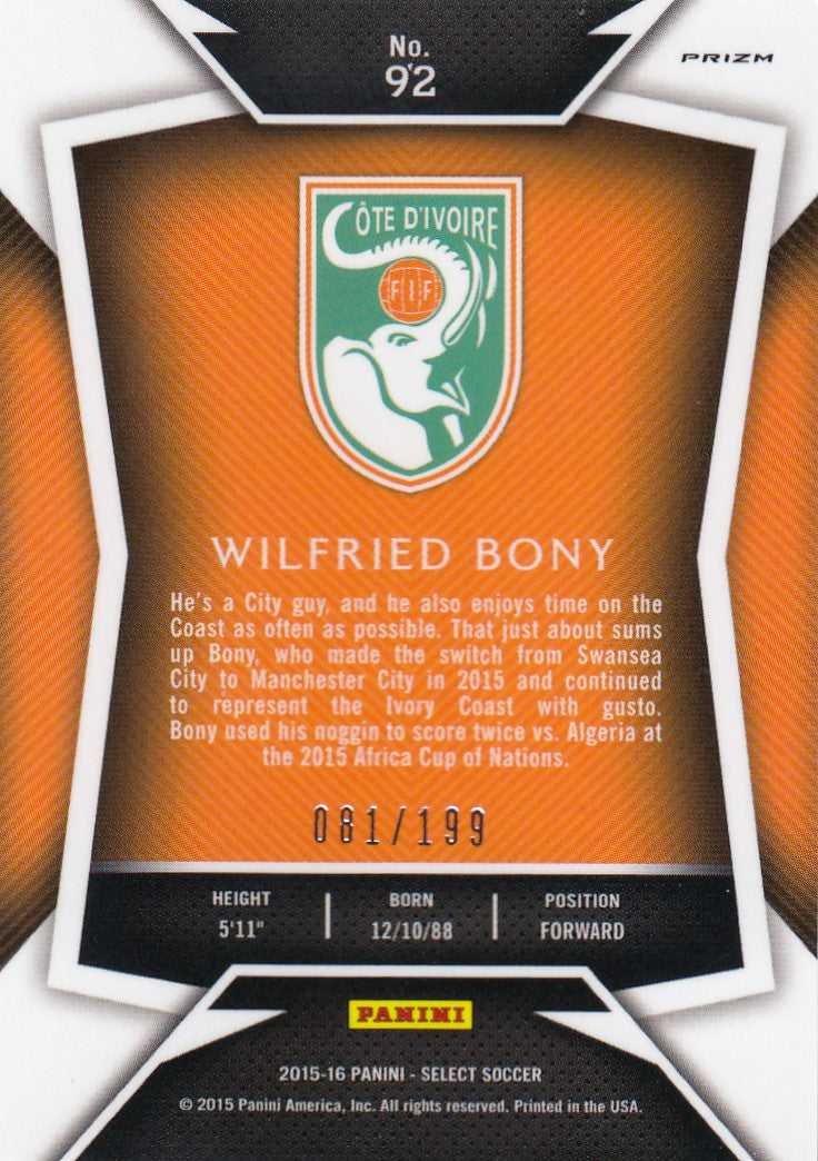 092. WILFRIED BONY - IVORY COAST - RED PRIZM - #199