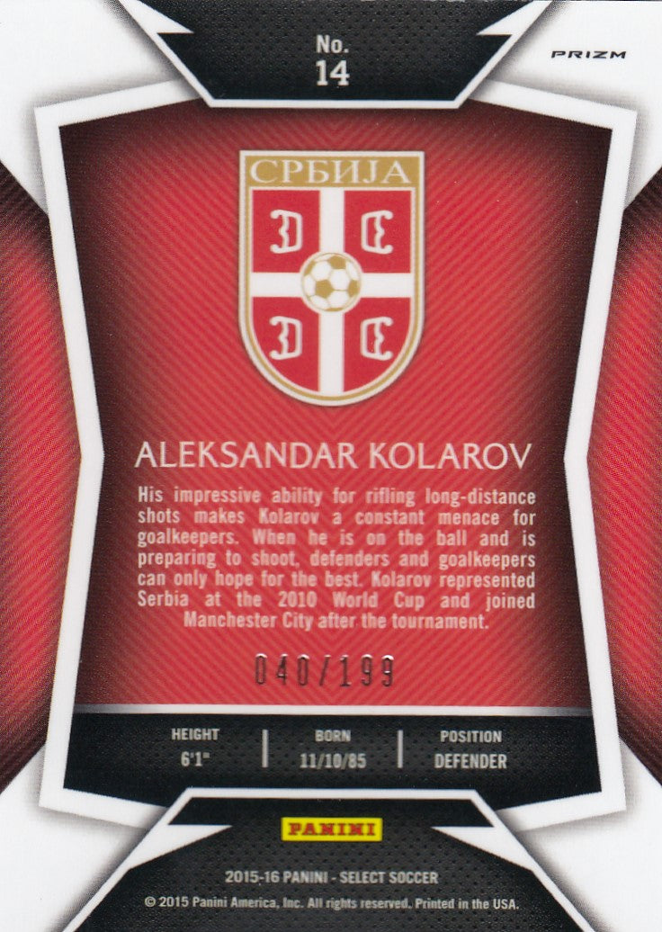 014. ALEKSANDAR KOLAROV - SERBIA - RED PRIZM - #199 (1)