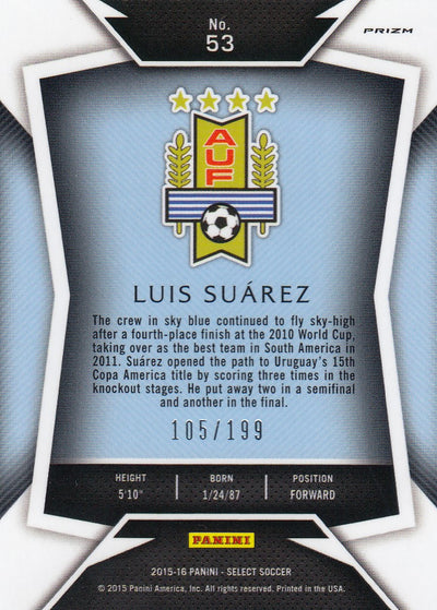 053. LUIS SUÀREZ - URUGUAY - RED PRIZM - #199 (1)