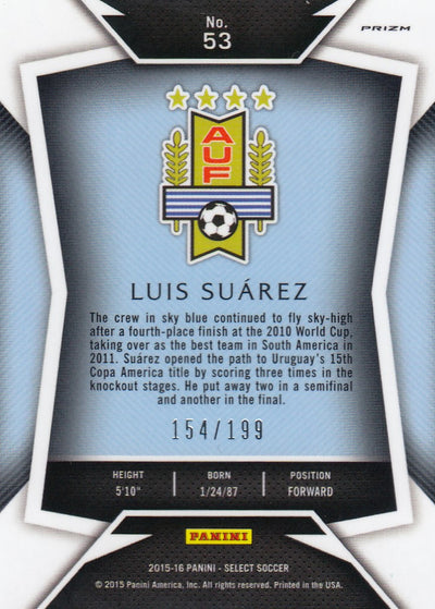 053. LUIS SUÀREZ - URUGUAY - RED PRIZM - #199 (2)