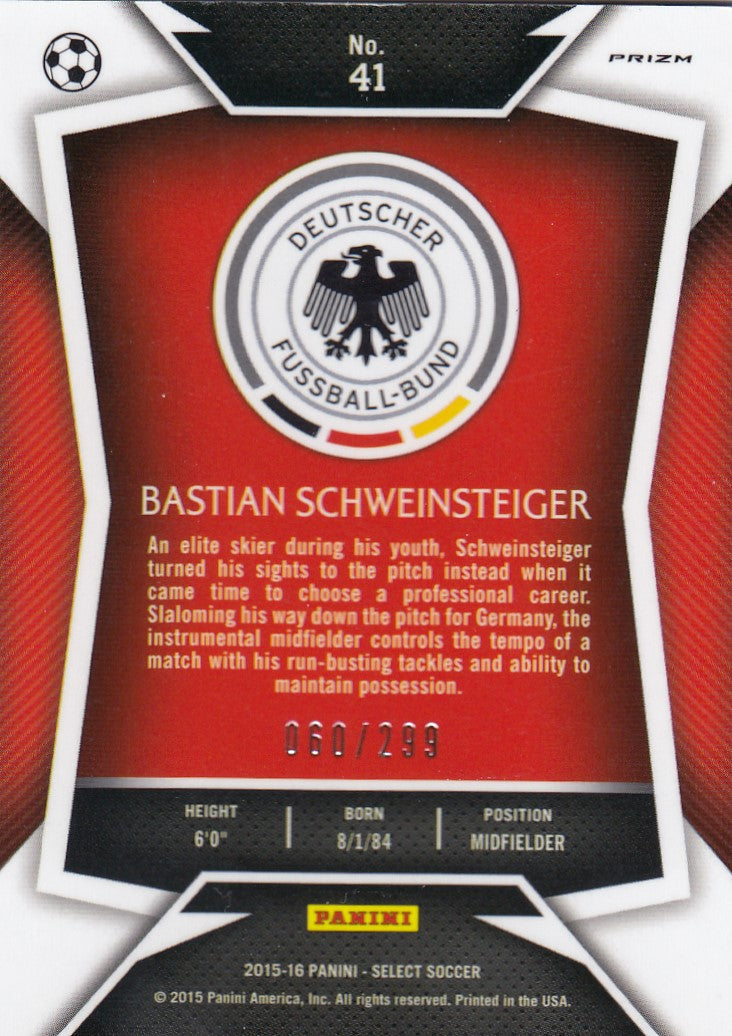 041. BASTIAN SCHWEINSTEIGER - GERMANY - BLUE PRIZM - #299 (1)