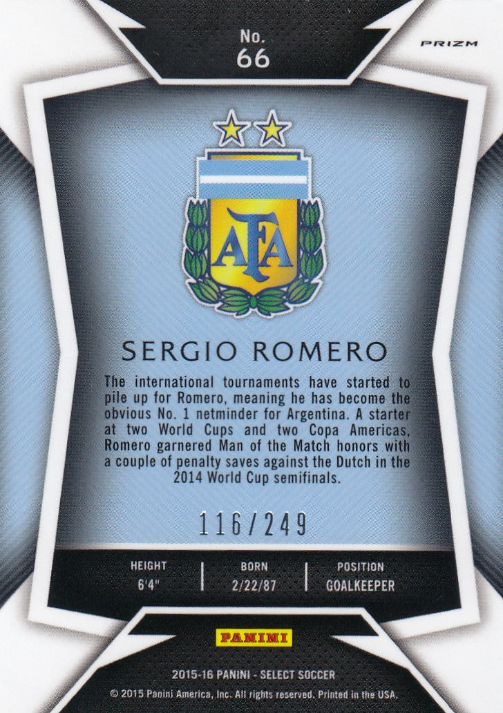 066. SERGIO ROMERO - ARGENTINA - CAMO PRIZM - #249