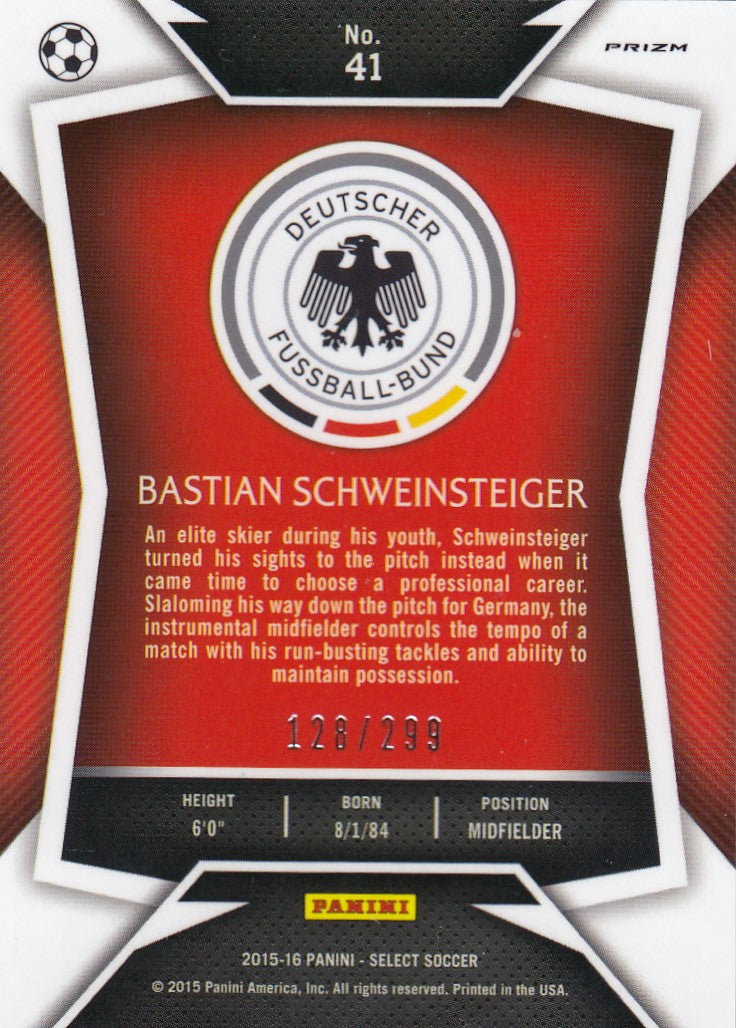 041. BASTIAN SCHWEINSTEIGER - GERMANY - BLUE PRIZM - #299 (2)
