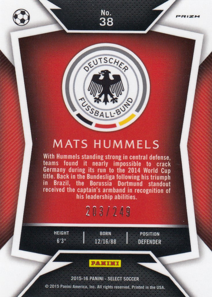 038. MATS HUMMELS - GERMANY - CAMO PRIZM - #249 (2)