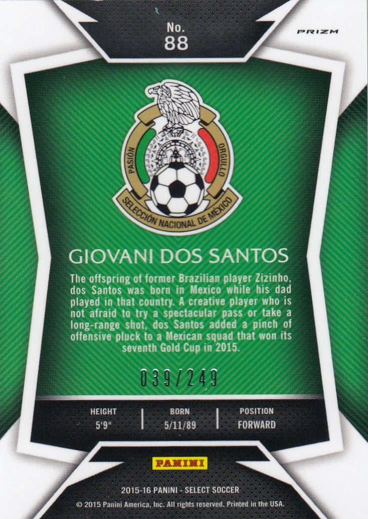 088. GIOVANI DOS SANTOS - MÈXICO - CAMO PRIZM - #249