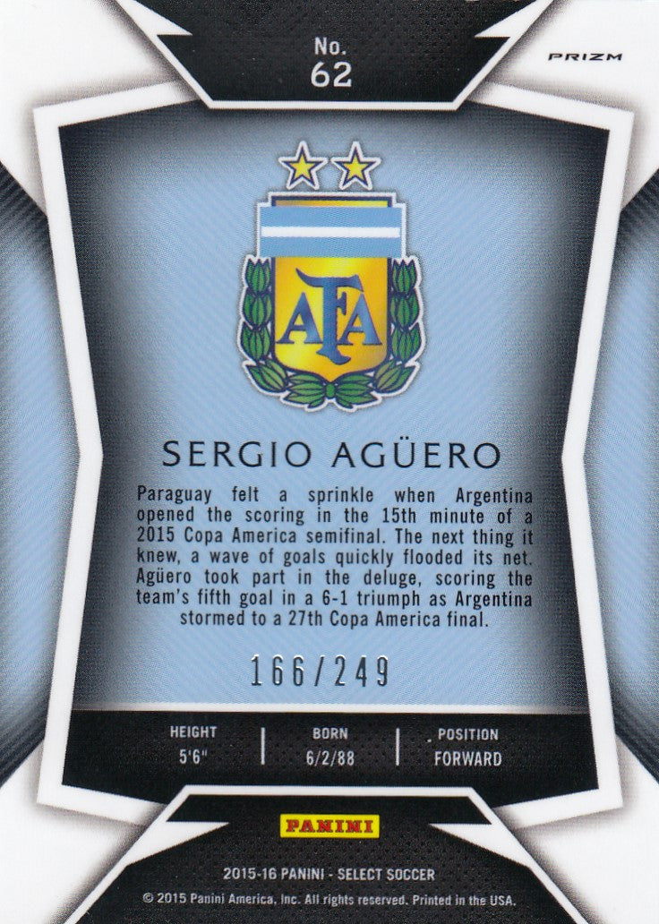 062. SERGIO AGUERO - ARGENTINA - CAMO PRIZM - #249 (2)