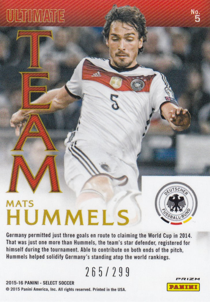 005. MATS HUMMELS - GERMANY - SELECT BLUE PRIZM - ULTIMATE TEAM - #299 (2)