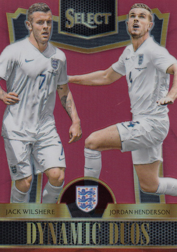 006. JACK WILSHERE/JORDAN HENDERSON - ENGLAND - SELECT RED PRIZM - DYNAMIC DUOS - #199