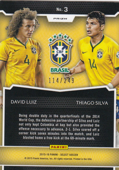 003. DAVID LUIZ/THIAGO SILVA - BRASIL - SELECT CAMO PRIZM - DYNAMIC DUOS - #249 (2)