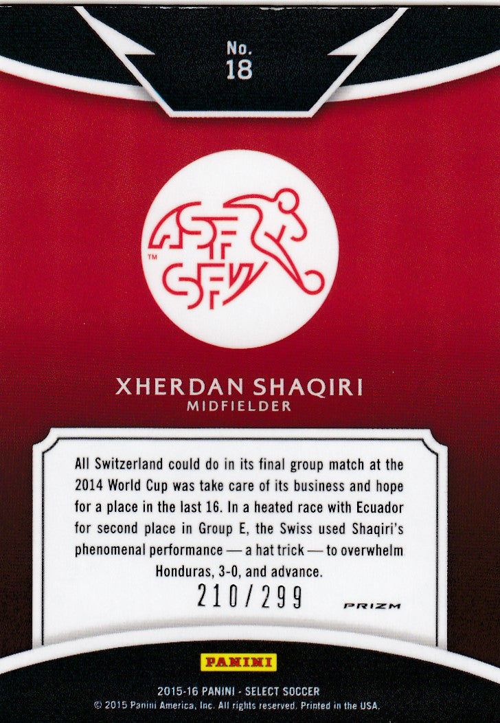 018. XHERDAN SHAQIRI - SWITZERLAND - SELECT BLUE PRIZM - EQUALIZERS - #299