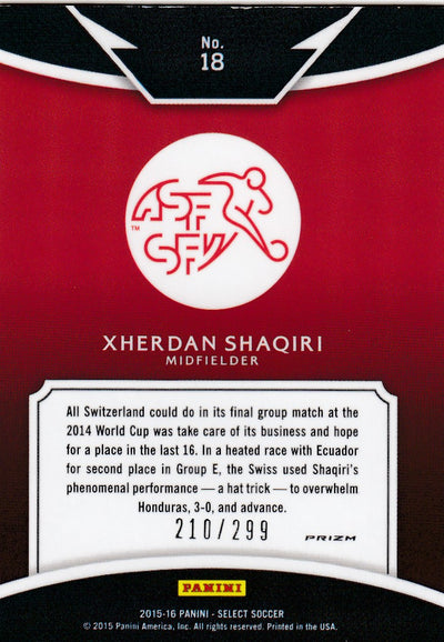 018. XHERDAN SHAQIRI - SWITZERLAND - SELECT BLUE PRIZM - EQUALIZERS - #299