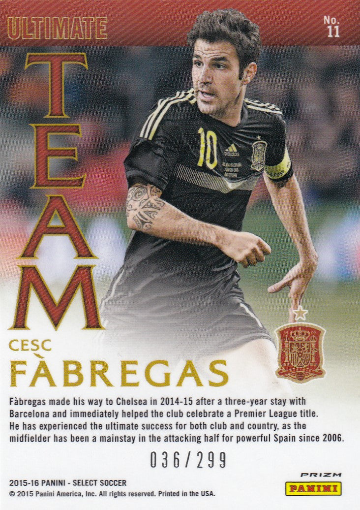 011. CESC FÀBREGAS - SPAIN - SELECT BLUE PRIZM - ULTIMATE TEAM - #299