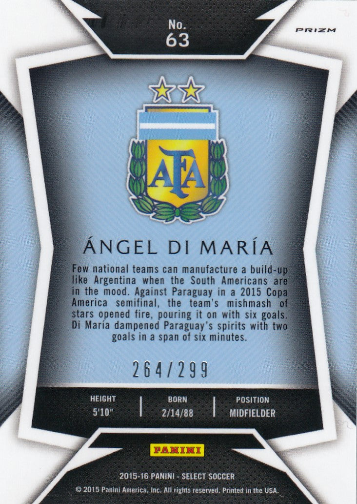 063. ÀNGEL DI MARÌA - ARGENTINA - BLUE PRIZM - VERSON 1 - #299