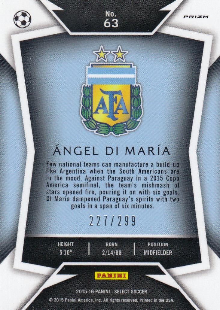 063. ÀNGEL DI MARÌA - ARGENTINA - BLUE PRIZM - VERSON 2 - #299