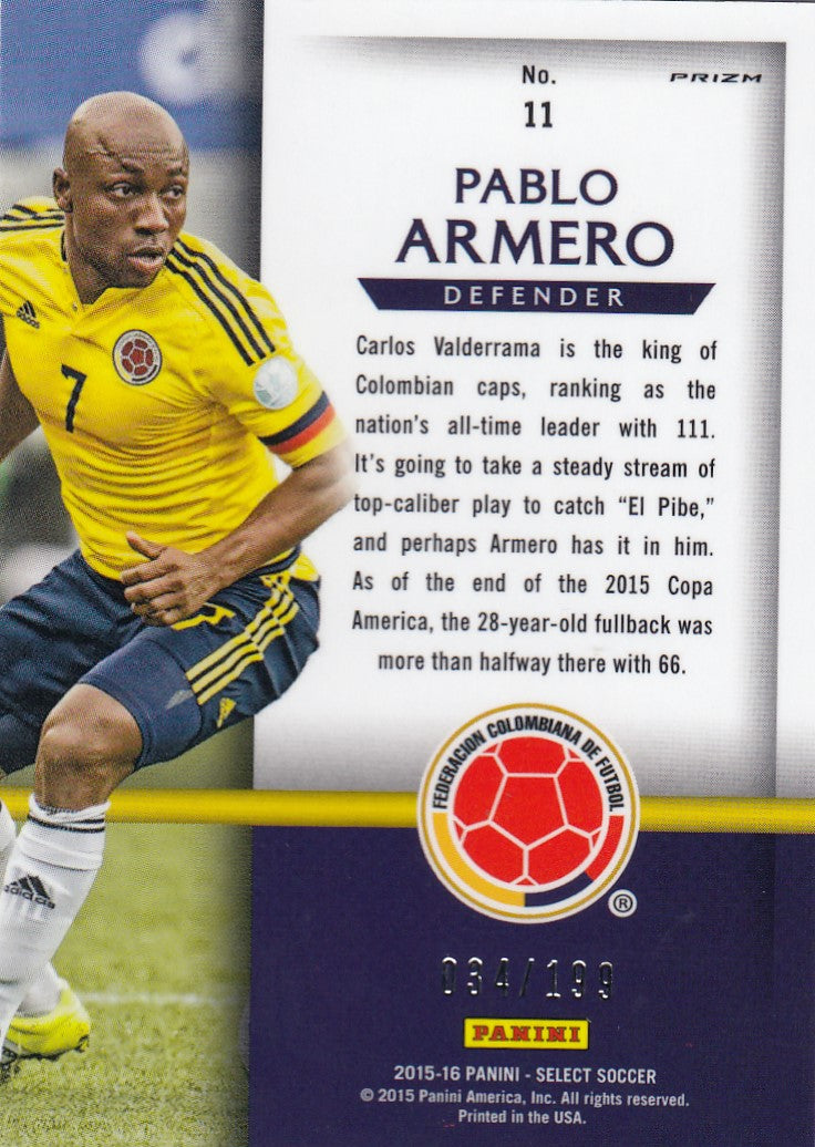 011. PABLO ARMERO - COLOMBIA - SELECT RED PRIZM - NATIONAL PRIDE - #199
