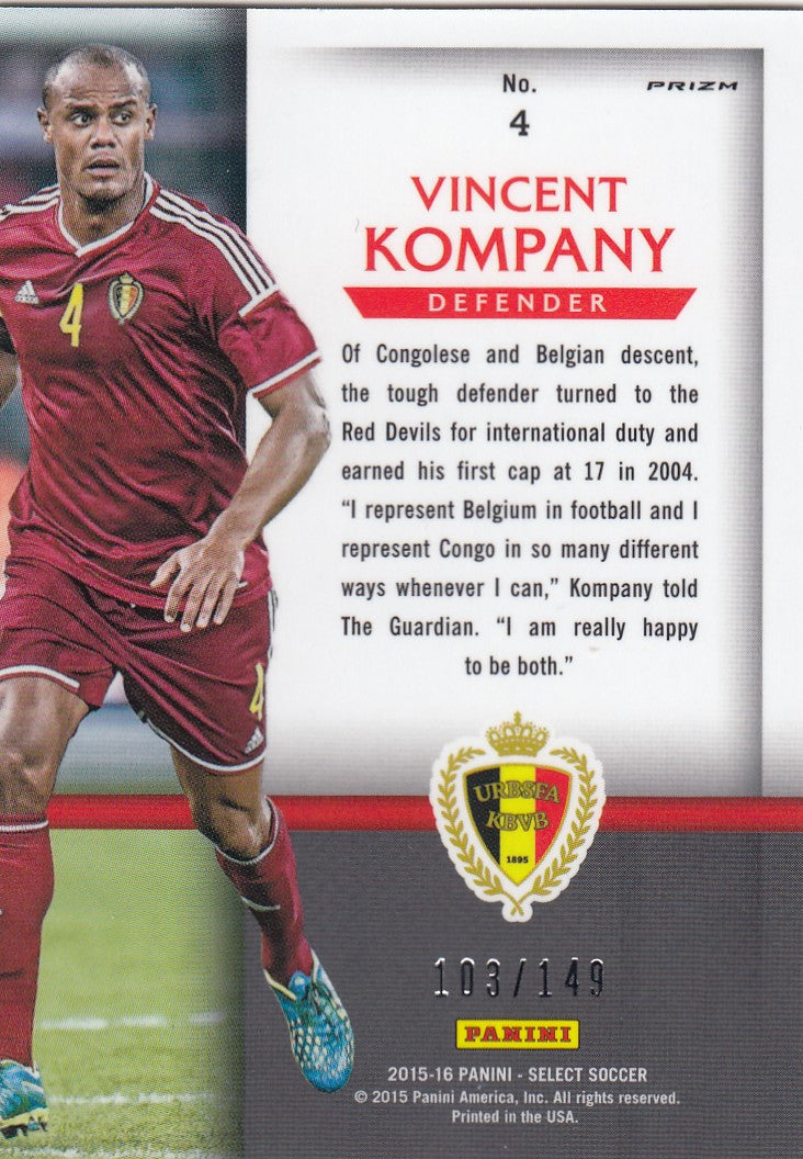 004. VINCENT KOMPANY - BELGIUM - SELECT ORANGE PRIZM - NATIONAL PRIDE - #149 (2)