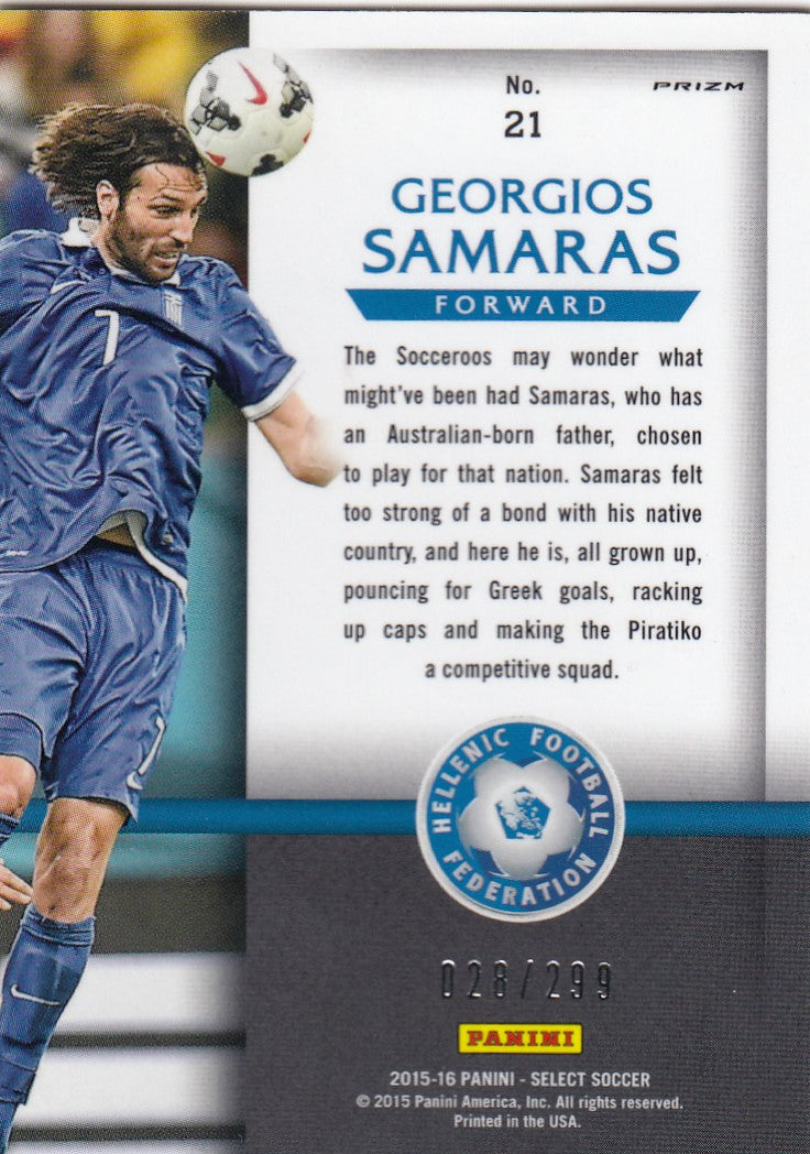 021. GEORGIOS SAMARAS - GREECE - SELECT BLUE PRIZM - NATIONAL PRIDE - #299