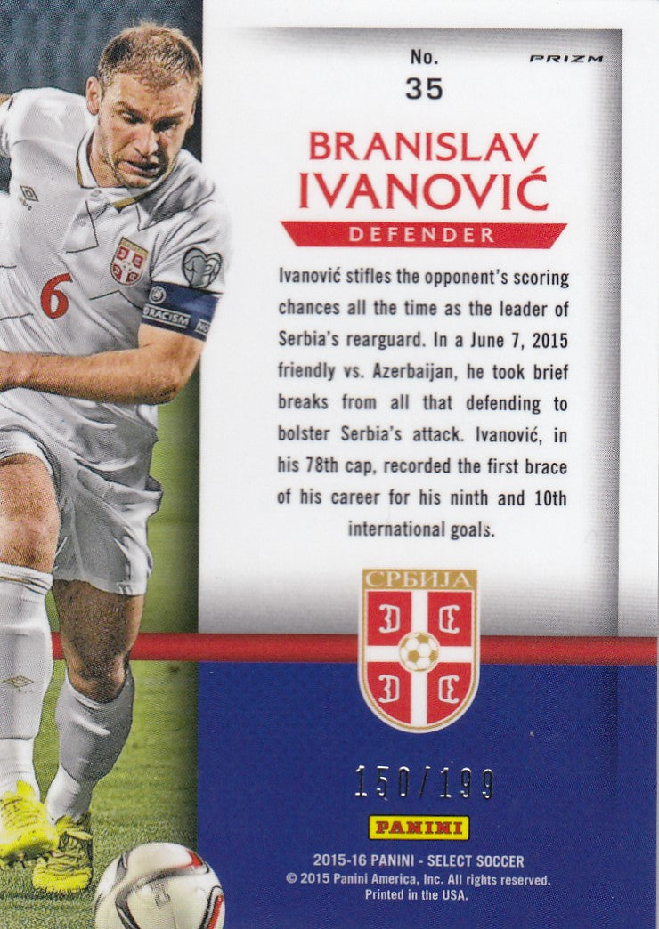 035. BRANISLAV IVANOVIC - SERBIA - SELECT RED PRIZM - NATIONAL PRIDE - #199 (2)