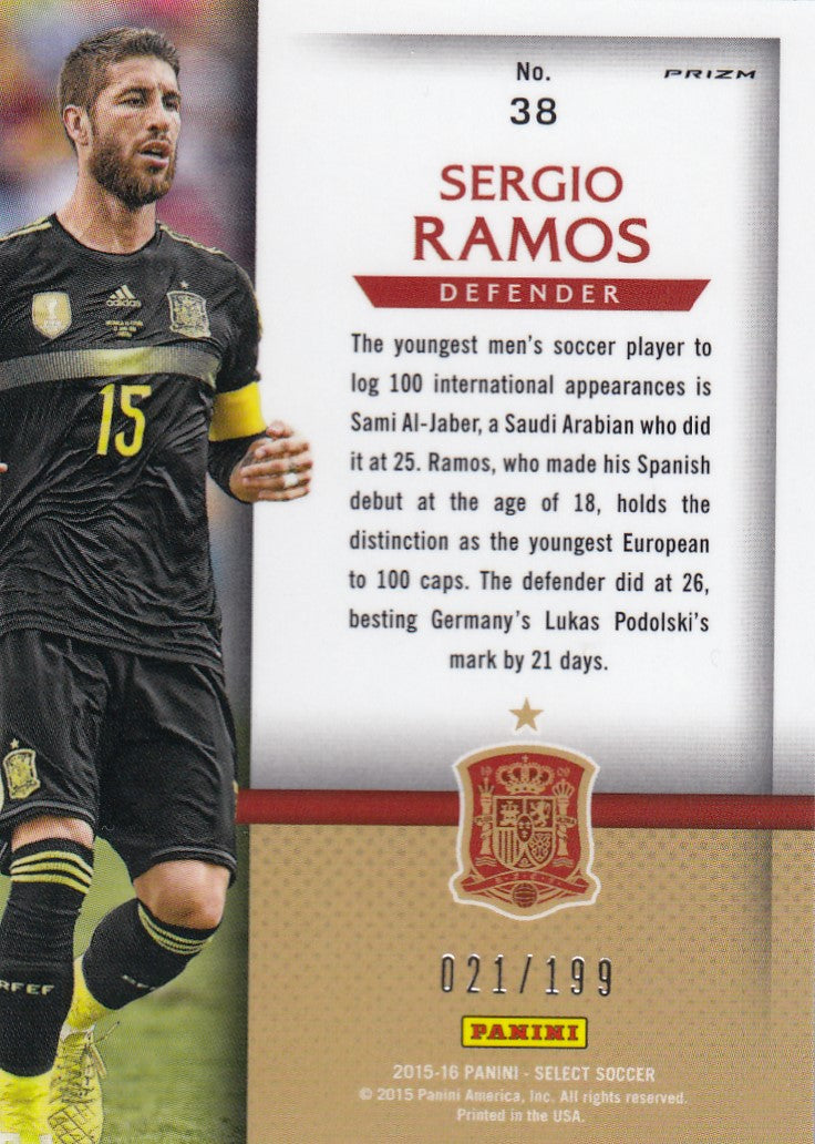 038. SERGIO RAMOS - SPAIN - SELECT RED PRIZM - NATIONAL PRIDE - #199