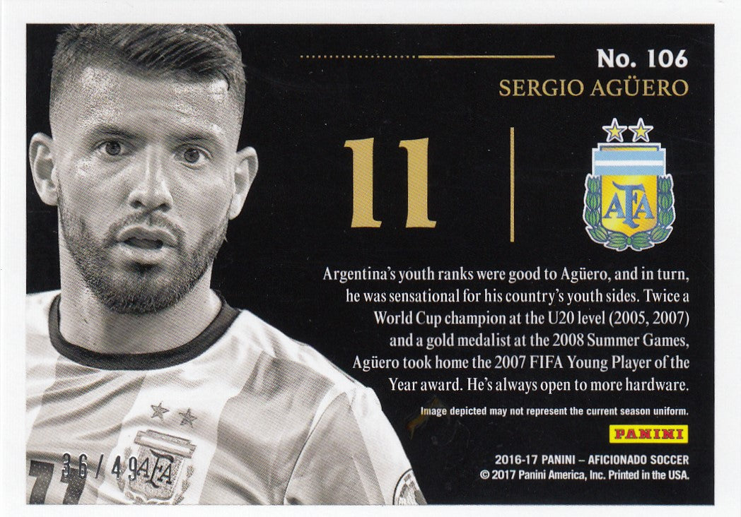 106. SERGIO AGUERO - ARGENTINA - ARTIST`S PROOF GOLD - #49