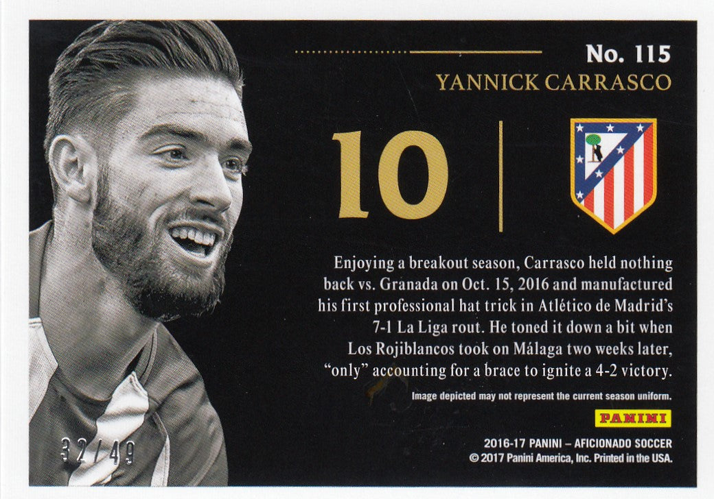 115. YANNICK CARRASCO - ATLÈTICO DE MADRID - ARTIST`S PROOF GOLD - #49