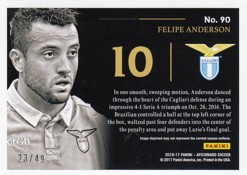 090. FELIPE ANDERSON - SS LAZIO - ARTIST`S PROOF GOLD - #49