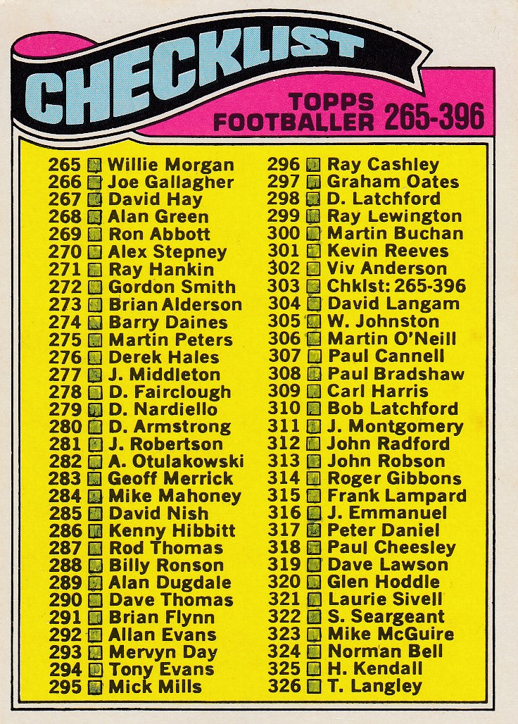 303. Checklist - Krysset