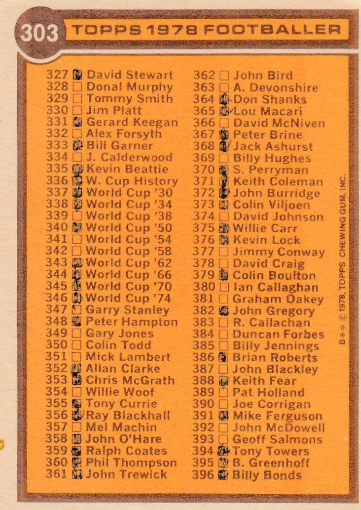 303. Checklist - Krysset