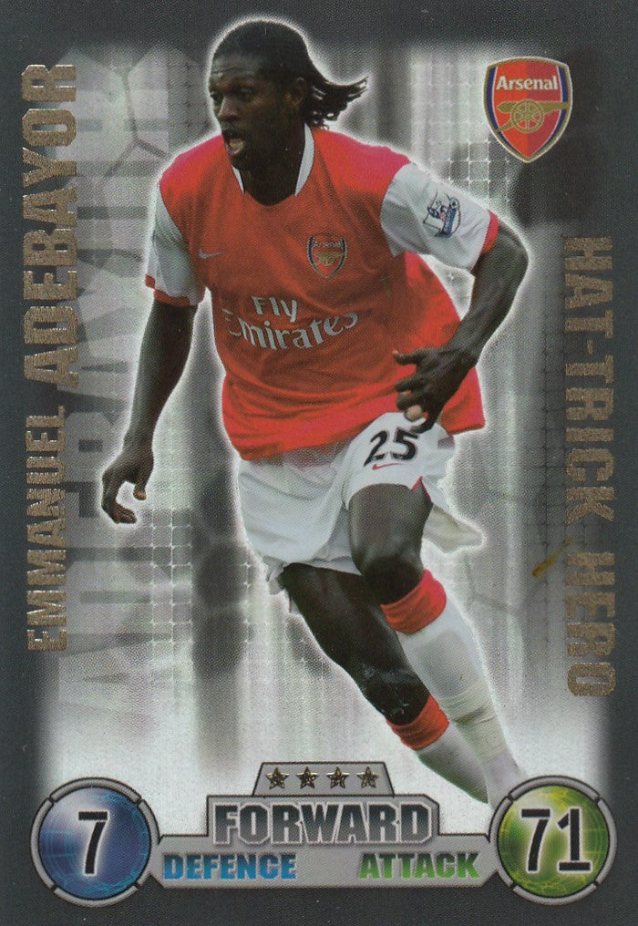 EX-HTH001. EMMANUEL ADEBAYOR - ARSENAL - HAT-TRICK HERO