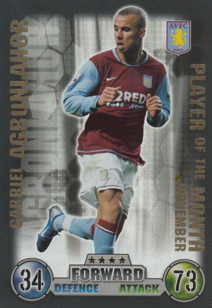 EX-POTM002. GABRIEL AGBONLAHOR - ASTON VILLA - PLAYER OF THE MONTH NOVEMBER