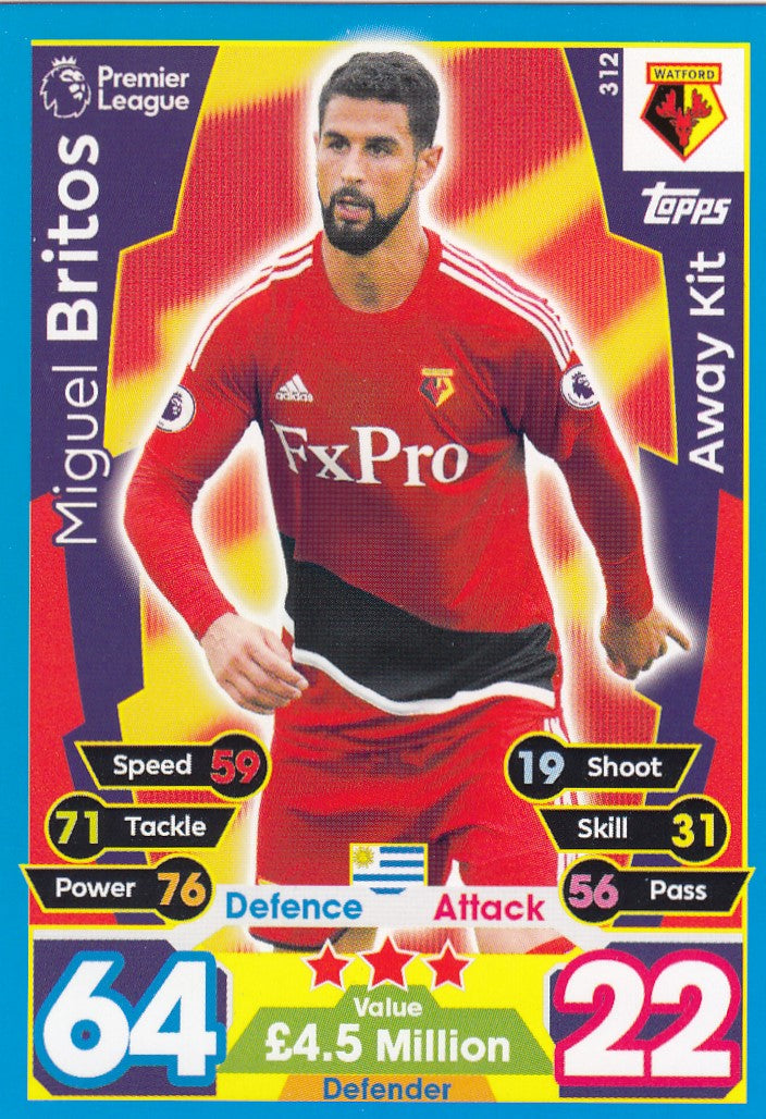 312. MIGUEL BRITOS - WATFORD - AWAY KIT