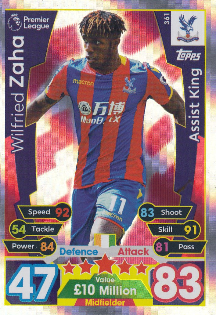 361. WILFRIED ZAHA - CRYSTAL PALACE - ASSIST KING