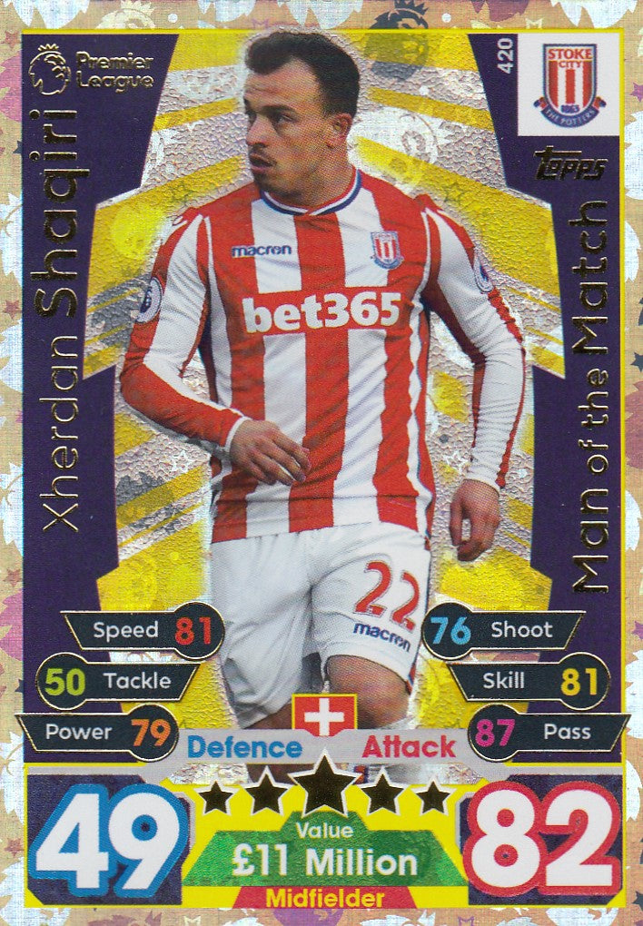 420. XHERDAN SHAQIRI - STOKE CITY - MAN OF THE MATCH
