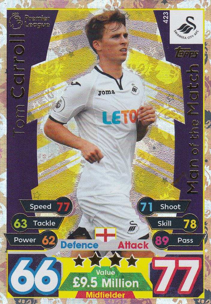 423. TOM CARROLL - SWANSEA CITY - MAN OF THE MATCH