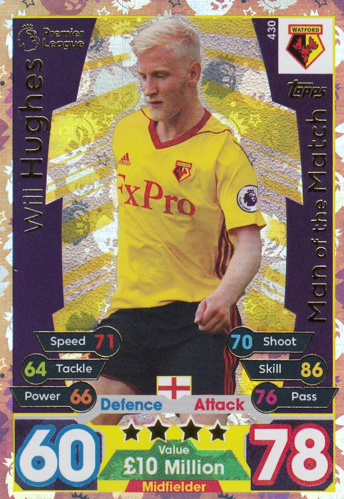 430. WILL HUGHES - WATFORD - MAN OF THE MATCH