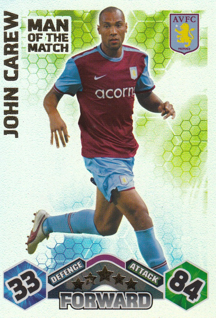 MOM-006. JOHN CAREW - ASTON VILLA - MAN OF THE MATCH