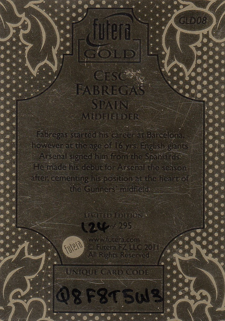 GLD 09. CESC FABREGAS - SPAIN - FUTERA GOLD #295