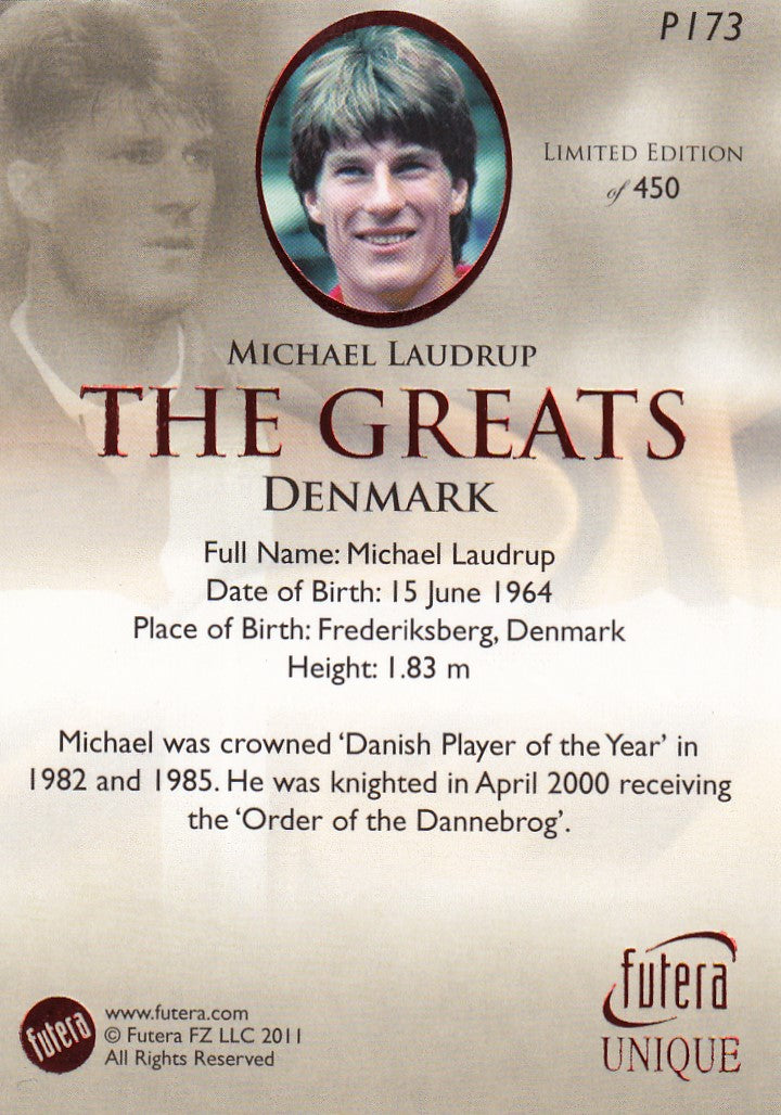 P173. MICHAEL LAUDRUP - DENMARK - THE GREATS - LIMITED EDITION OF 450